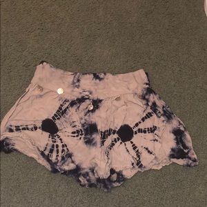 Blue and gray tie dye shorts